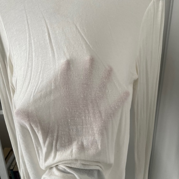 Semi-sheer Linen Knit Longsleeve Shirt - Picture 2 of 2